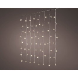 Lumineo Cortina LED Multifunción Interconectable, Luz Blanca Cálida, 200 LEDs, 1,5 x 2 m