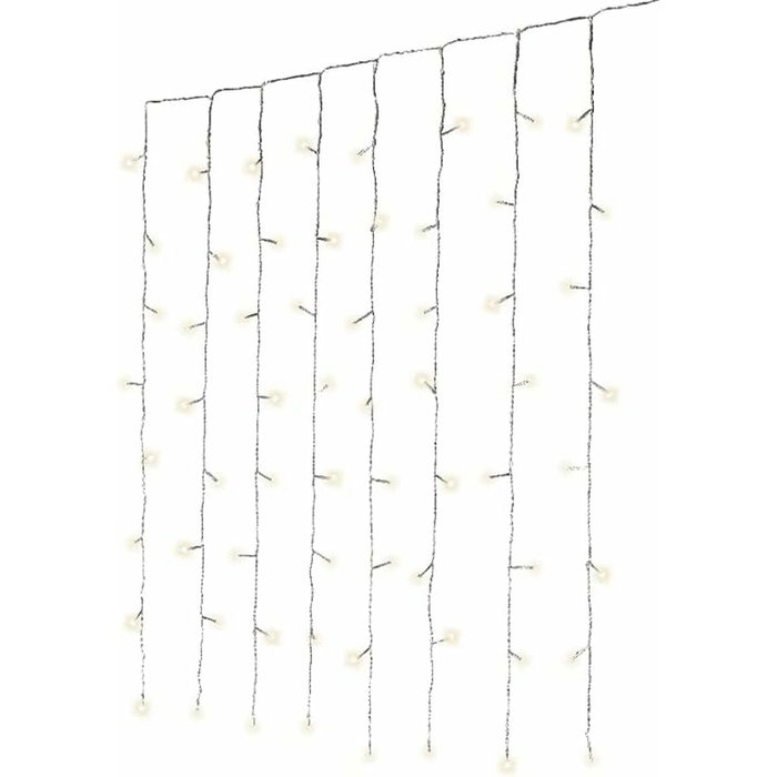 Lumineo Cortina LED Interconectable Multifunción, Luz Blanca Cálida, 200 LEDs, 1,5 x 2 m
