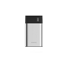 Terratec P80 Slim Powerbank 8000 mAh Batería Externa Portátil, Negro Metálico, 2 Puertos USB, Polímero de Litio