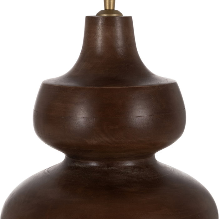 Base Lámpara Mesa Marrón Madera de Mango 25 X 25 X 30 cm