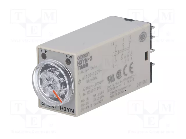 OMRON H3YN-2 Relé de tiempo 100-120VAC DPDT OMRON H3YN-2 Relé de tiempo 100-120VAC DPDT