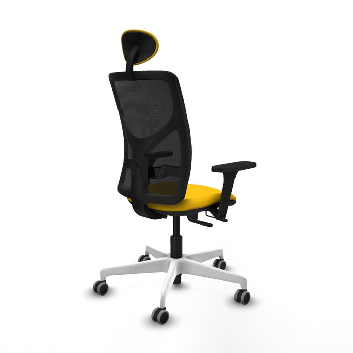 PIQUERAS Y CRESPO Silla de oficina Motilla con mecanismo Sincro/Traslack, Amarillo y Negro