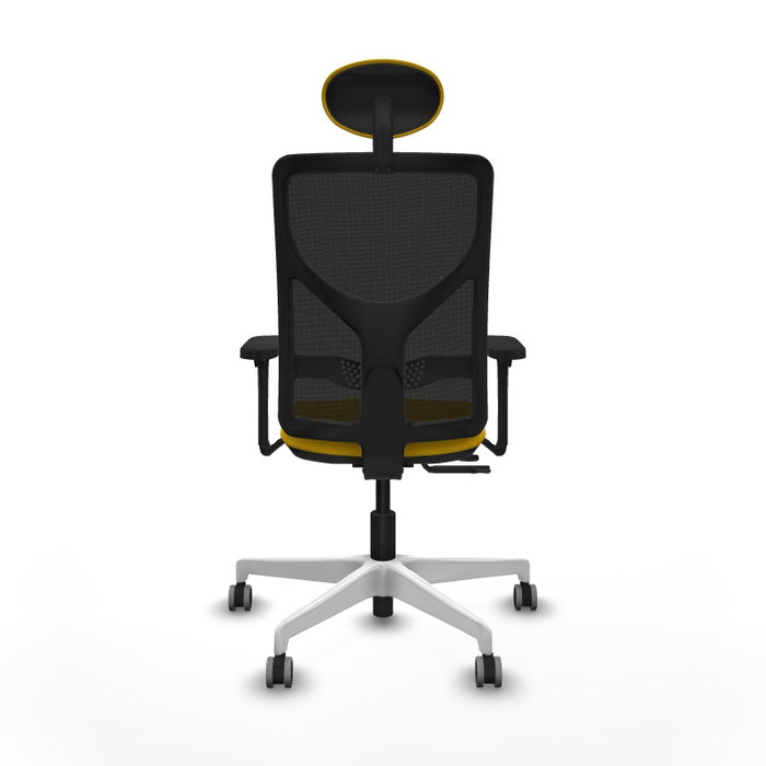 PIQUERAS Y CRESPO Silla de oficina Motilla con mecanismo Sincro/Traslack, Amarillo y Negro