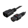 MicroConnect Cable de alimentación C13 IEC Lock a C14, 1m, negro