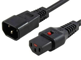 MicroConnect Cable de Alimentación C13 IEC Lock a C14 Negro 1m PC1024