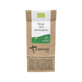 Josenea Infusión Ecológica de Hinojo, Anís y Lemongrass en 10 Pirámides Monodosis