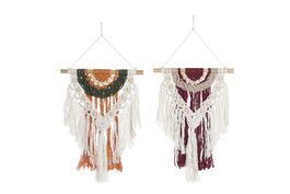 DKD Home Decor Decoración Colgante Macramé 30x1x57 Surtido de Colores