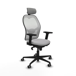 PIQUERAS Y CRESPO Silla de oficina Jorquera con mecanismo Sincro, Gris claro y Blanco