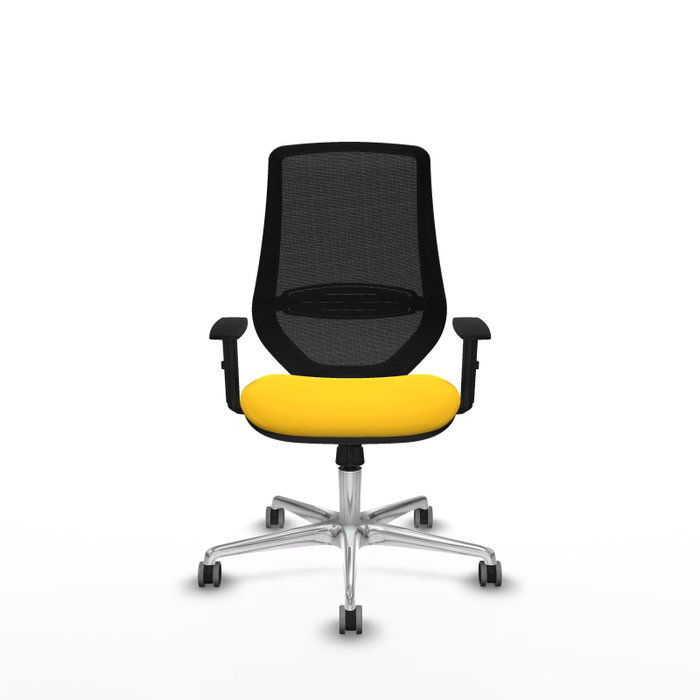 PIQUERAS Y CRESPO Silla de oficina Mardos con mecanismo Sincro, Amarillo y Negro