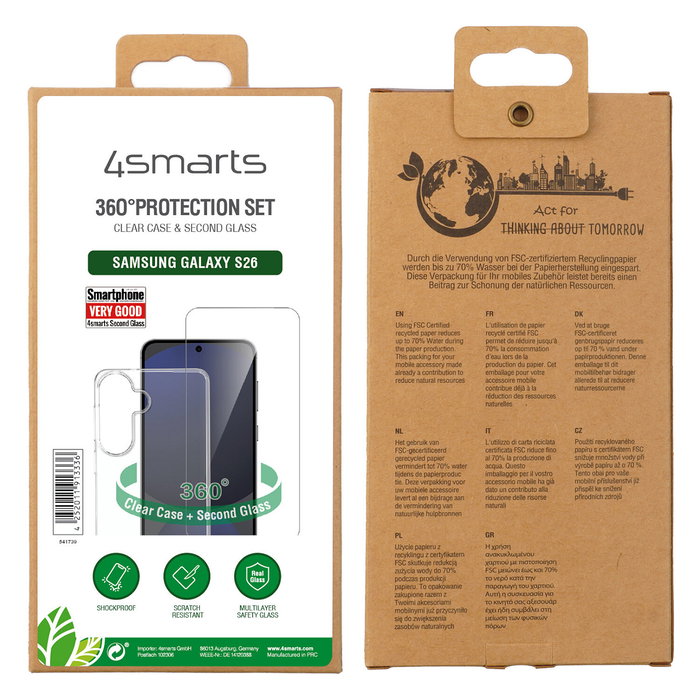 4smarts Set Protector 360 Cristal Templado para Samsung Galaxy S26 - Transparente 541739