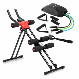 Pack Máquina de Abdominales Plegable y Set de Bandas de Resistencia con Accesorios y Guía de Ejercicios InnovaGoods