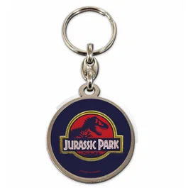 Llavero Redondo Jurassic Park Logo - Coleccionable Oficial de la Película