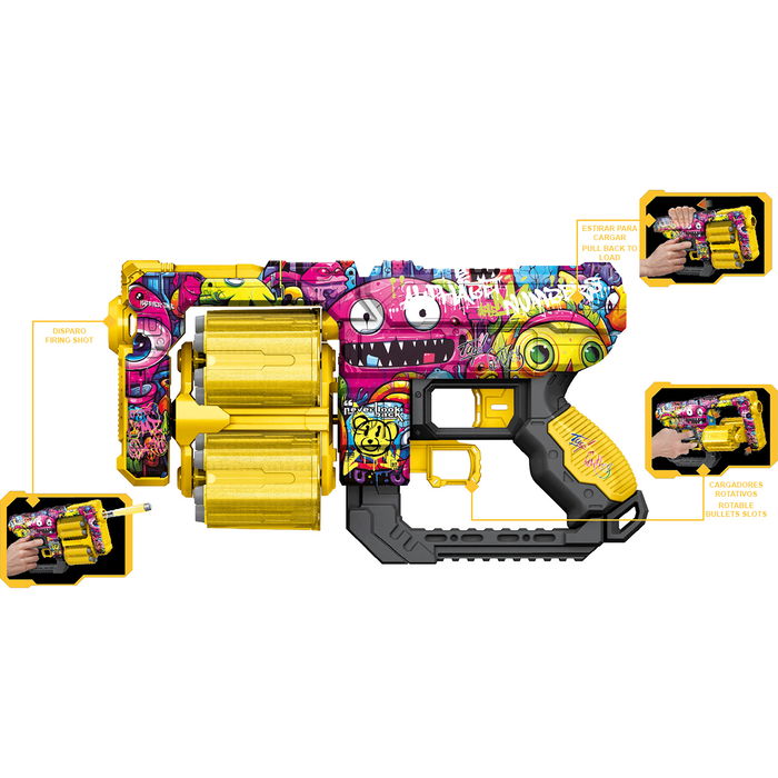 Tachan Pistola Street Shot Con Cargador Y 12 Balas T01033