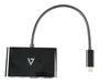 V7 V7UC2A2CHUB-BLK Hub USB-C con 4 Puertos USB 3.2 Gen 1 para PC y Mac (2x USB-A, 2x USB-C), Negro