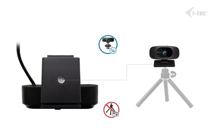 i-tec SOLOMON 300 Cámara Web 4K UHD 3840x2160 60fps - Campo de visión 92° - Obturador de privacidad - Plug & Play USB - Compatible con Windows, Mac, Android, iOS