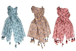 DKD Home Decor Foulard de Algodón Zambia Surtido de 3 Unidades