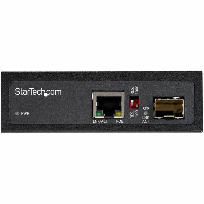 StarTech PoE + Convertidor de medios industrial 60W Fibra a Cobre Gigabit Ethernet