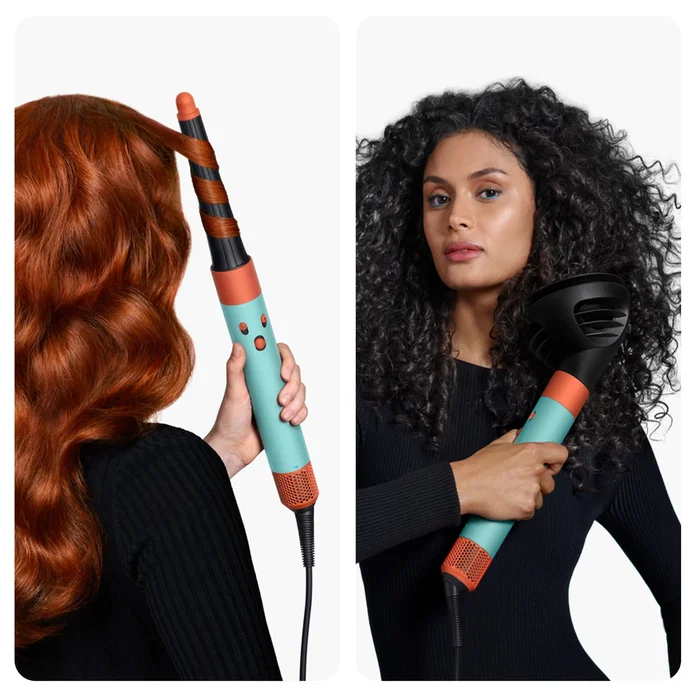 Dyson Airwrap i.d. Curly+Coily - Verde azulado, Naranja y Negro