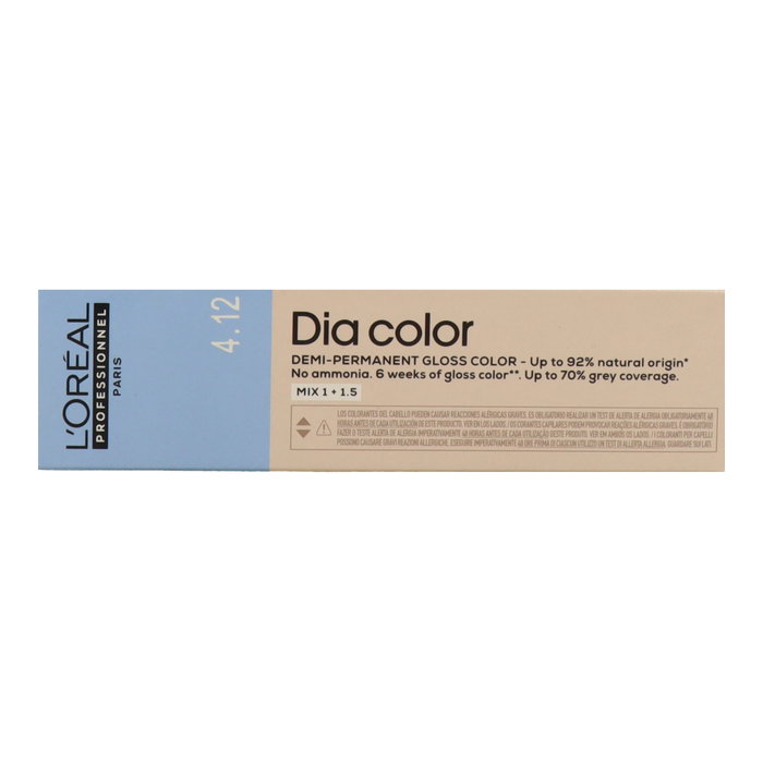 L'Oréal Professionnel Paris DIA COLOR Demi-Permanente Sin Amoniaco #4.12 60 ml L'Oréal Professionnel Paris DIA COLOR Demi-Permanente Sin Amoniaco #4.12 60 ml