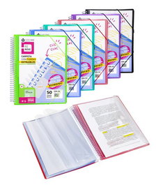 CARCHIVO Carpeta Remove Espiral A4 Verde con 30 Fundas Extraíbles (Set de 2)