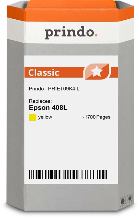 Prindo Cartucho de Tinta Amarillo Compatible con Epson 408L - Prindo Classic L - 1.700 Páginas Prindo Cartucho de Tinta Amarillo Compatible con Epson 408L - Prindo Classic L - 1.700 Páginas