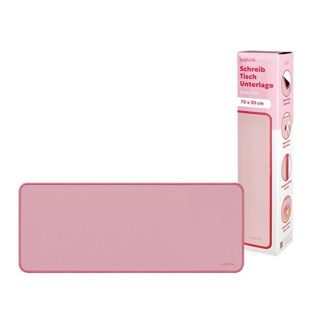 LogiLink Alfombrilla de escritorio 700 x 300 mm, rosa