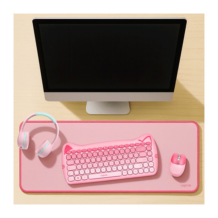 LogiLink Desk Mat 700 x 300 mm, rosa