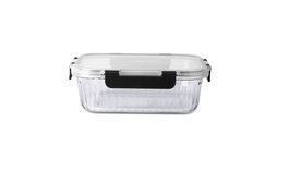 DKD Home Decor Recipiente Transparente 20.5 x 15.5 x 7.5 cm Borosilicato y PP con Cierre Hermético Apto Horno Microondas Lavavajillas