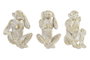 DKD Home Decor Figura de Resina Mono Dorado Surtido de 3