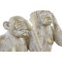 DKD Home Decor Figura de Resina Mono Dorado Surtido de 3