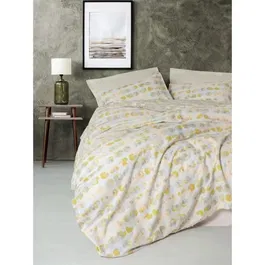 Juego de Cama 220x240 cm con 2 Fundas de Almohada 60x60 cm 100% Algodón Beige ASI8684283425259