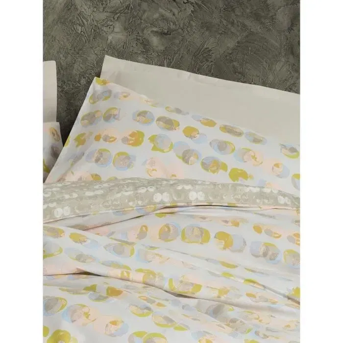 Juego de Cama 220x240 cm con 2 Fundas de Almohada 60x60 cm 100% Algodón Beige ASI8684283425259