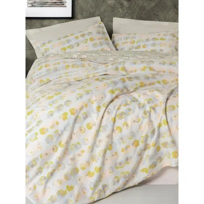Juego de Cama 220x240 cm con 2 Fundas de Almohada 60x60 cm 100% Algodón Beige ASI8684283425259