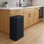 Kitchen Move Cubo de Basura de Cocina Portland 60L - Apertura por Pulsación - Acero Inoxidable Negro - KIT1730848288669