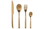 DKD Home Decor Set de Cubertería Chic Mision de 16 Piezas en Acero Inoxidable Dorado