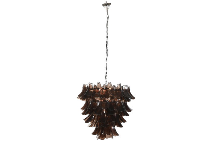 DKD Home Decor India lamps 1c25 Lámpara de Techo Acero y Cristal Plateado Marron 80 x 80 x 80 cm