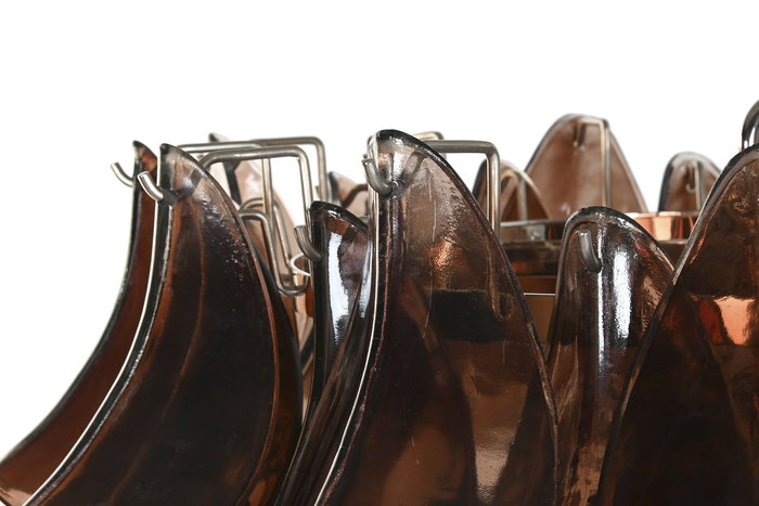 DKD Home Decor India lamps 1c25 Lámpara de Techo Acero y Cristal Plateado Marron 80 x 80 x 80 cm