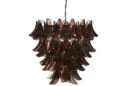 DKD Home Decor India lamps 1c25 Lámpara de Techo Acero y Cristal Plateado Marron 80 x 80 x 80 cm