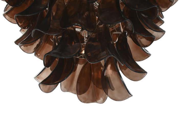 DKD Home Decor India lamps 1c25 Lámpara de Techo Acero y Cristal Plateado Marron 80 x 80 x 80 cm