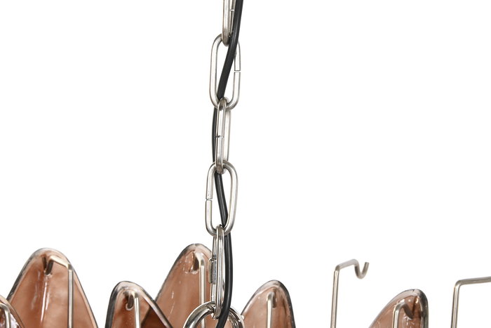 DKD Home Decor India lamps 1c25 Lámpara de Techo Acero y Cristal Plateado Marron 80 x 80 x 80 cm