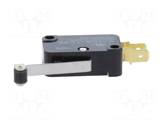 Aratas (Formerly Omron Components) Microconmutador SNAP ACTION SPDT 15A/250VAC V1561C25 Aratas (Formerly Omron Components) Microconmutador SNAP ACTION SPDT 15A/250VAC V1561C25