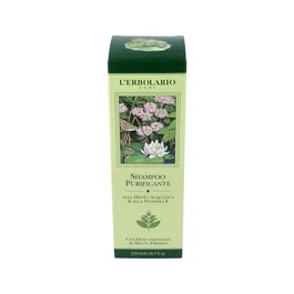 L'ERBOLARIO Champú Purificante con Menta para Todo Tipo de Cabello 200 ml - Sin Siliconas, Parabenos ni Sulfatos - 95% Ingredientes Naturales