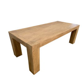 DKD Home Decor Mesa Comedor Minimal bs1c25 Olmo Macizo Natural 100 x 76 x 220 cm