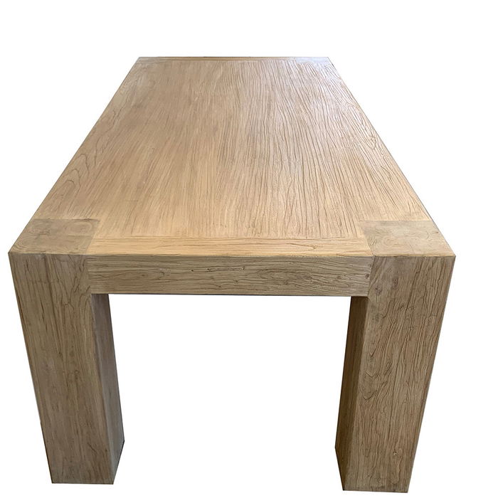 DKD Home Decor Mesa Comedor Minimal bs1c25 Olmo Macizo Natural 100 x 76 x 220 cm