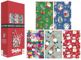 BASIKA Papel de Regalo Rollo Navidad Infantil 0,7x2 m (Caja de 50) de 50 unidades