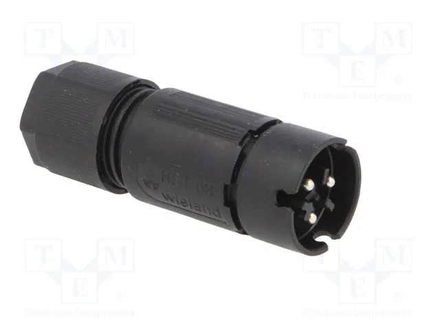 WIELAND Conector Industrial Redondo Macho RST de 3 Pines, Negro WIELAND Conector Industrial Redondo Macho RST de 3 Pines, Negro