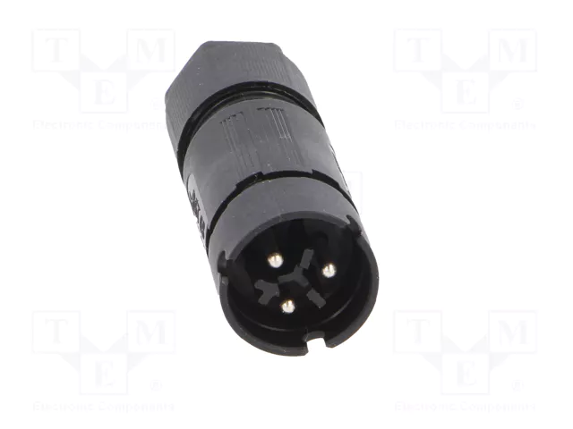 WIELAND Conector Industrial Redondo Macho RST de 3 Pines, Negro WIELAND Conector Industrial Redondo Macho RST de 3 Pines, Negro