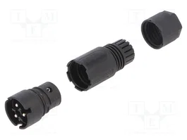 WIELAND Conector Industrial Redondo Macho RST de 3 Pines, Negro