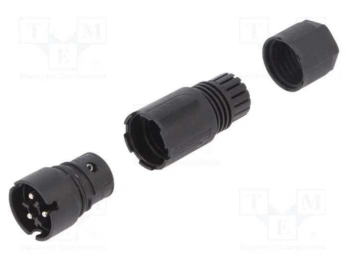 WIELAND Conector Industrial Redondo Macho RST de 3 Pines, Negro WIELAND Conector Industrial Redondo Macho RST de 3 Pines, Negro