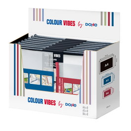 DOHE Expositor 24 bolsas EVA Colour Vibes con cierre de cremallera, colores surtidos